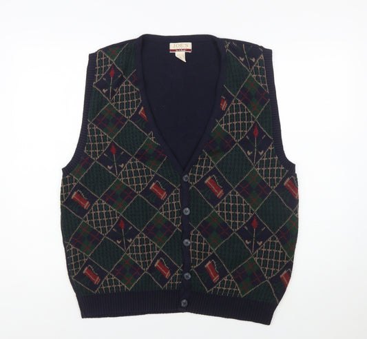 Jos.A.Bank Men's Multicoloured Argyle Wool Knit Vest M Classic