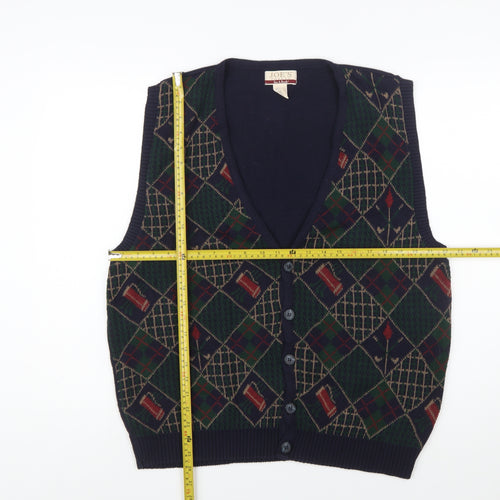 Jos.A.Bank Men's Multicoloured Argyle Wool Knit Vest M Classic