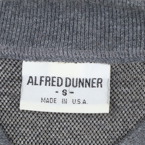 Alfred Dunner Men’s Grey Argyle Collared Henley Knit Jumper S