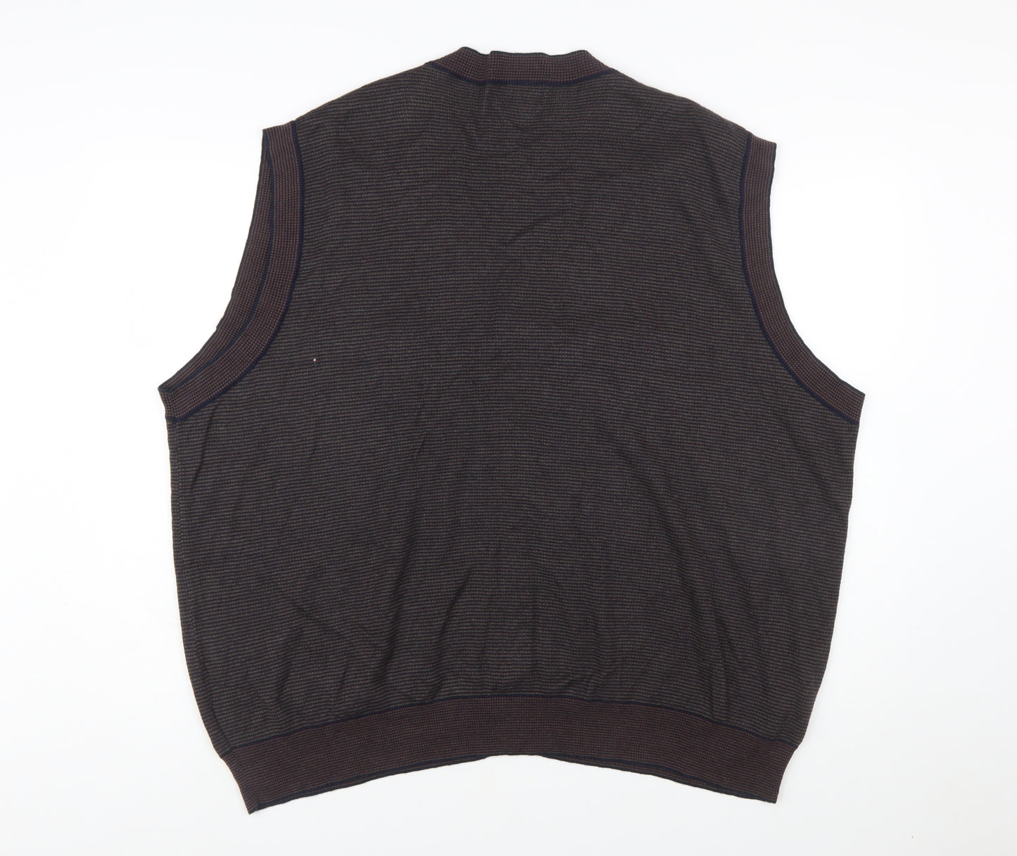 Cutter & Buck Men's Brown 2XL Sleeveless Button Knit Vest Jumper