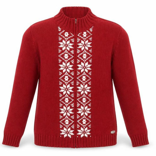 Northern Reflections Women Red Fair Isle Full Zip Knit Jumper M
