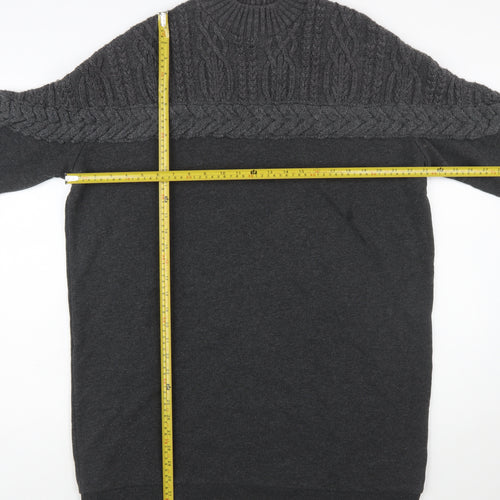 River Island Womens Grey Cable-Knit Long Sleeve Pullover Jumper L