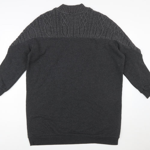 River Island Womens Grey Cable-Knit Long Sleeve Pullover Jumper L