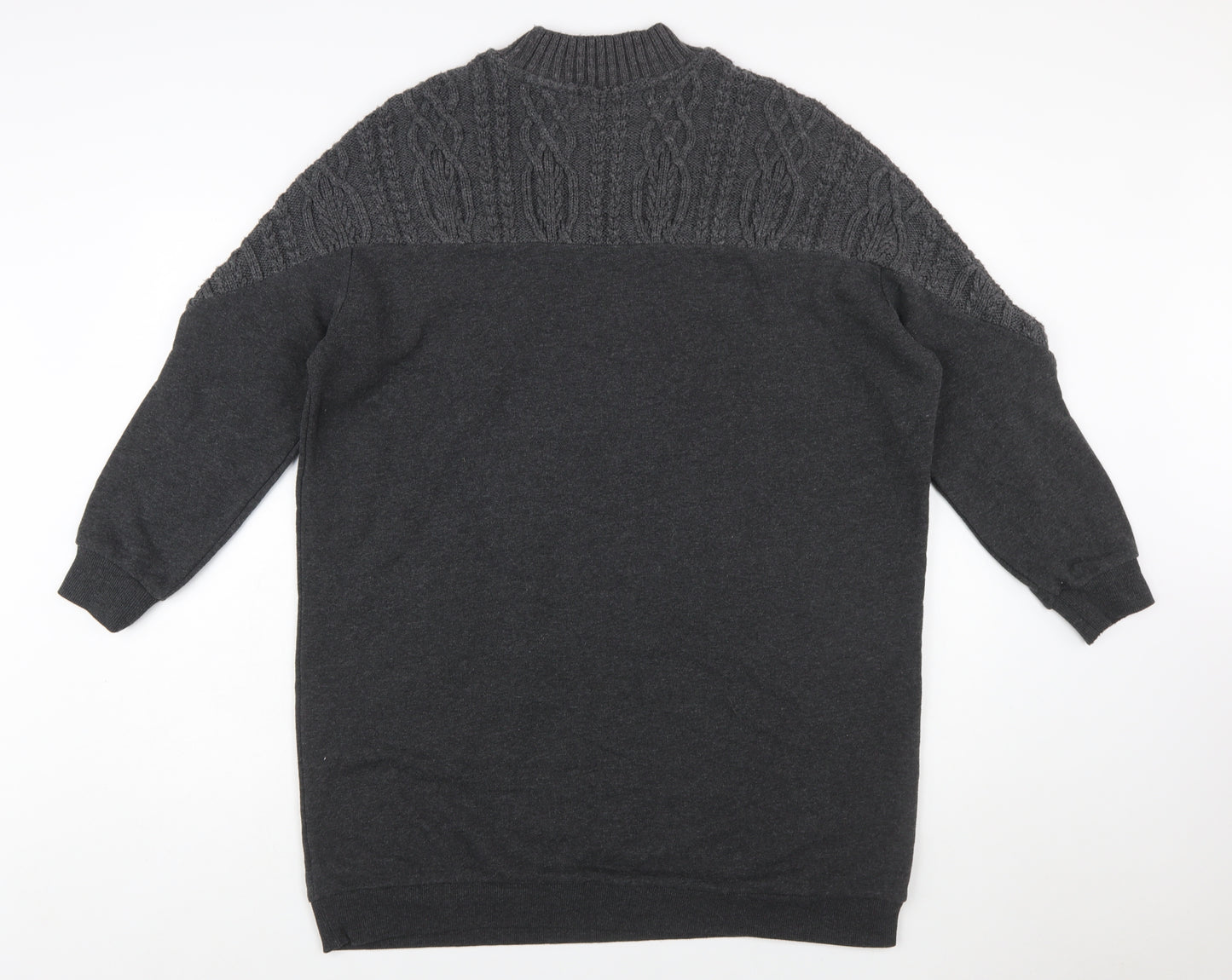 River Island Womens Grey Cable-Knit Long Sleeve Pullover Jumper L