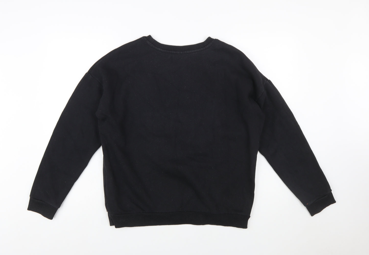 Superdry Women's Black Cotton Blend Pullover Sweatshirt UK 12