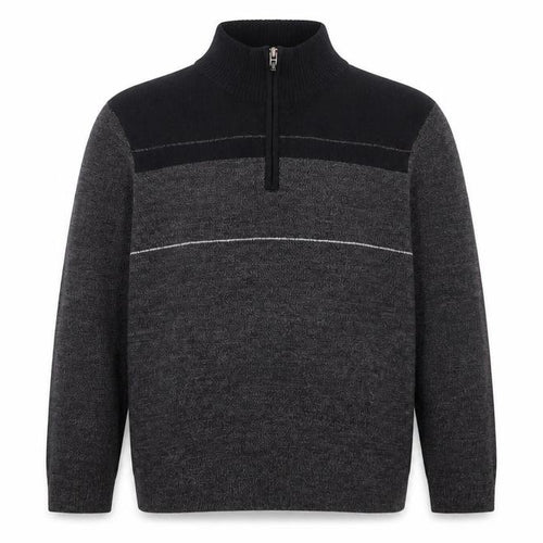 Dockers Mens Grey Acrylic 1/2 Zip High Neck Jumper Size L