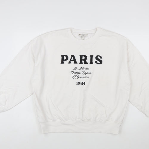 Marks and Spencer Womens Ivory Sweatshirt Medium Paris Print