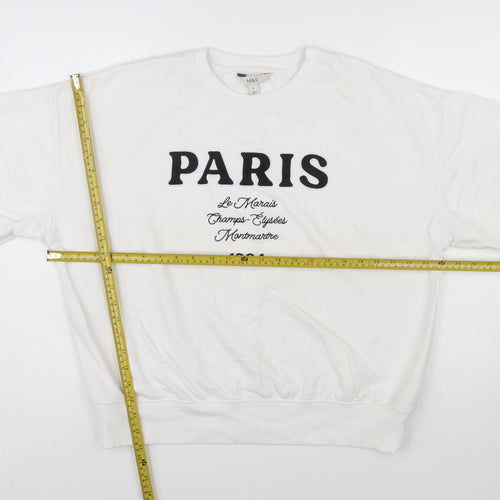 Marks and Spencer Womens Ivory Sweatshirt Medium Paris Print