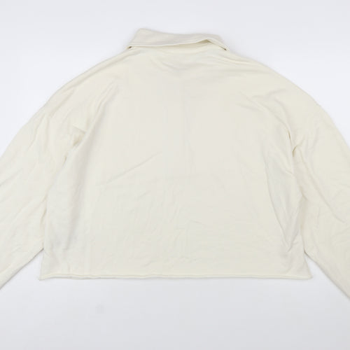Marks and Spencer Women Ivory Henley Sweatshirt XL Cotton Pullover