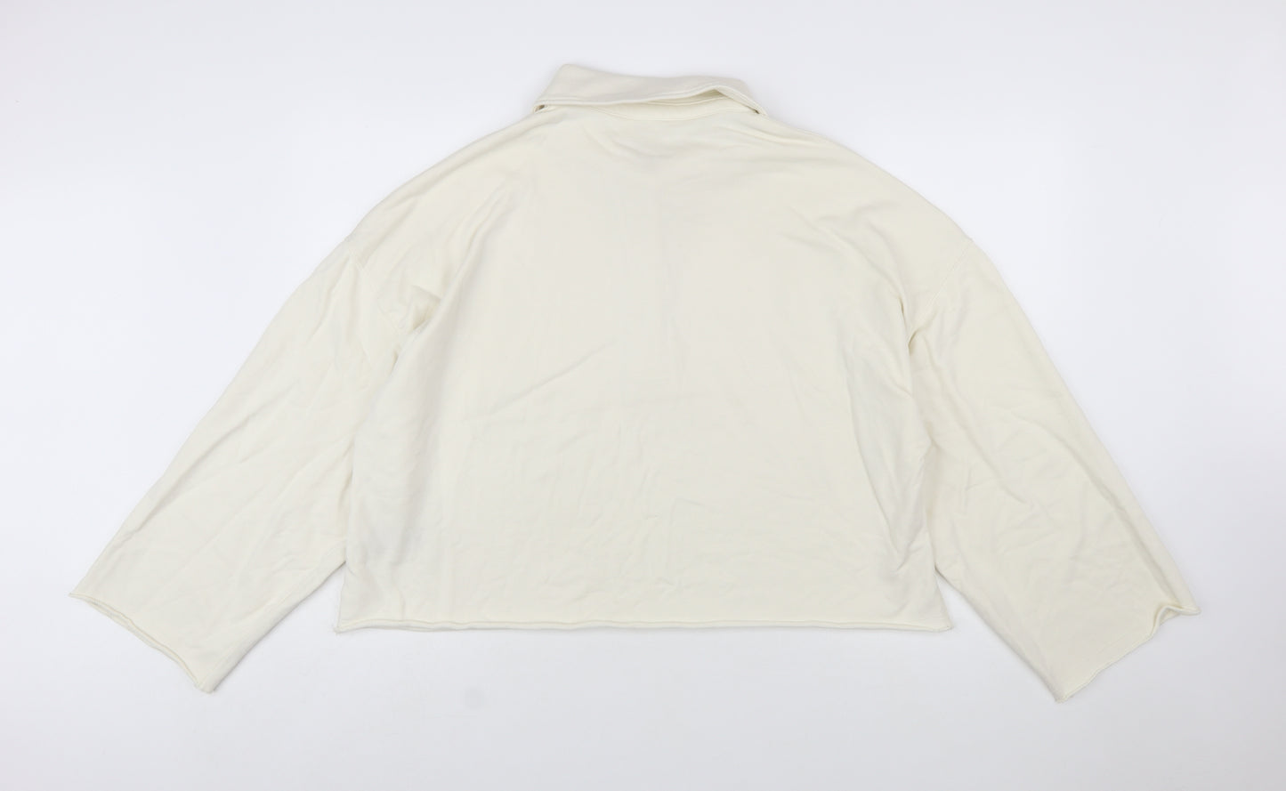 Marks and Spencer Women Ivory Henley Sweatshirt XL Cotton Pullover