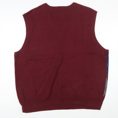 Saddlebred Men's Multicoloured Argyle Cotton Knit Vest XL