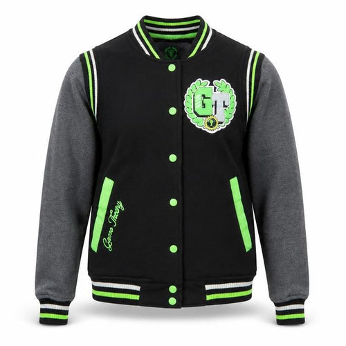 Theory Wear Women Black & Grey Varsity Full Zip Sweatshirt S