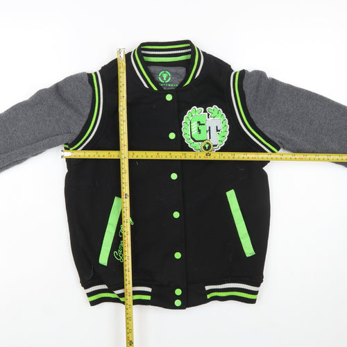Theory Wear Women Black & Grey Varsity Full Zip Sweatshirt S