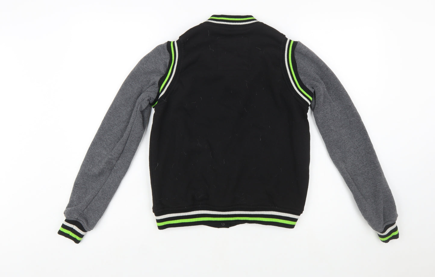 Theory Wear Women Black & Grey Varsity Full Zip Sweatshirt S