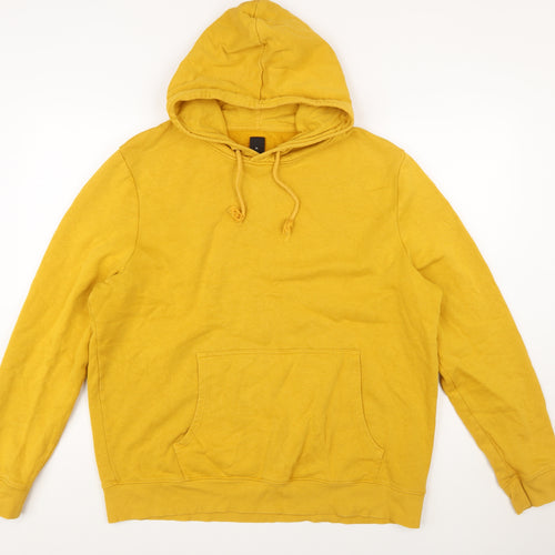 New Look Men’s Yellow XL Pullover Hoodie Cotton Blend