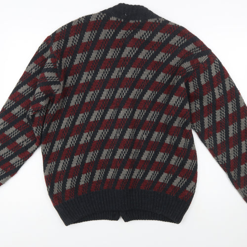 Graziano G. Men's Multicoloured Check Wool Cardigan M