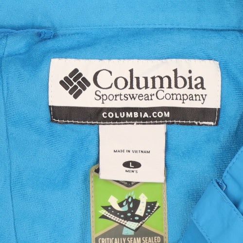 Columbia Men Blue Waterproof Insulated Snow Pants L Regular Winter