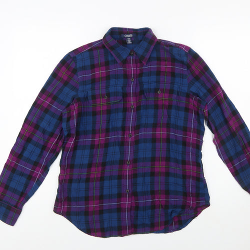 Chaps Women's Multicoloured Plaid Cotton Long Sleeve Button-Up Shirt M