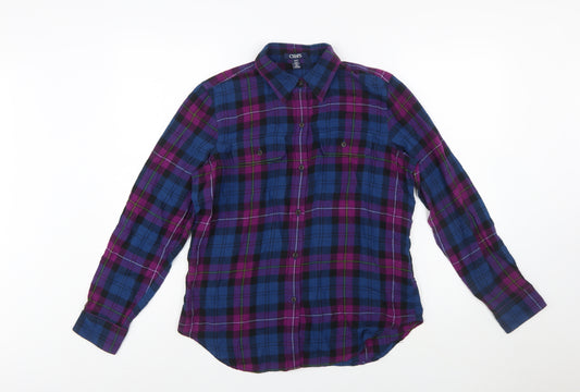 Chaps Women's Multicoloured Plaid Cotton Long Sleeve Button-Up Shirt M