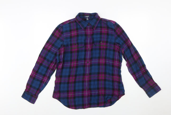 Chaps Women's Multicoloured Plaid Cotton Long Sleeve Button-Up Shirt M