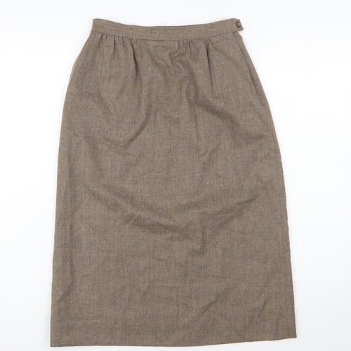 Post Horn Women's Brown Wool Midi Pencil Skirt Size 10