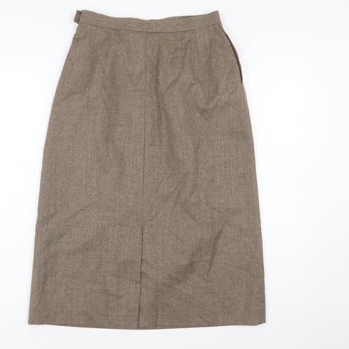Post Horn Women's Brown Wool Midi Pencil Skirt Size 10