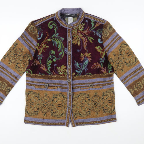 Sag Harbor Petite Multicoloured Floral Brocade Jacket Women's Size 6