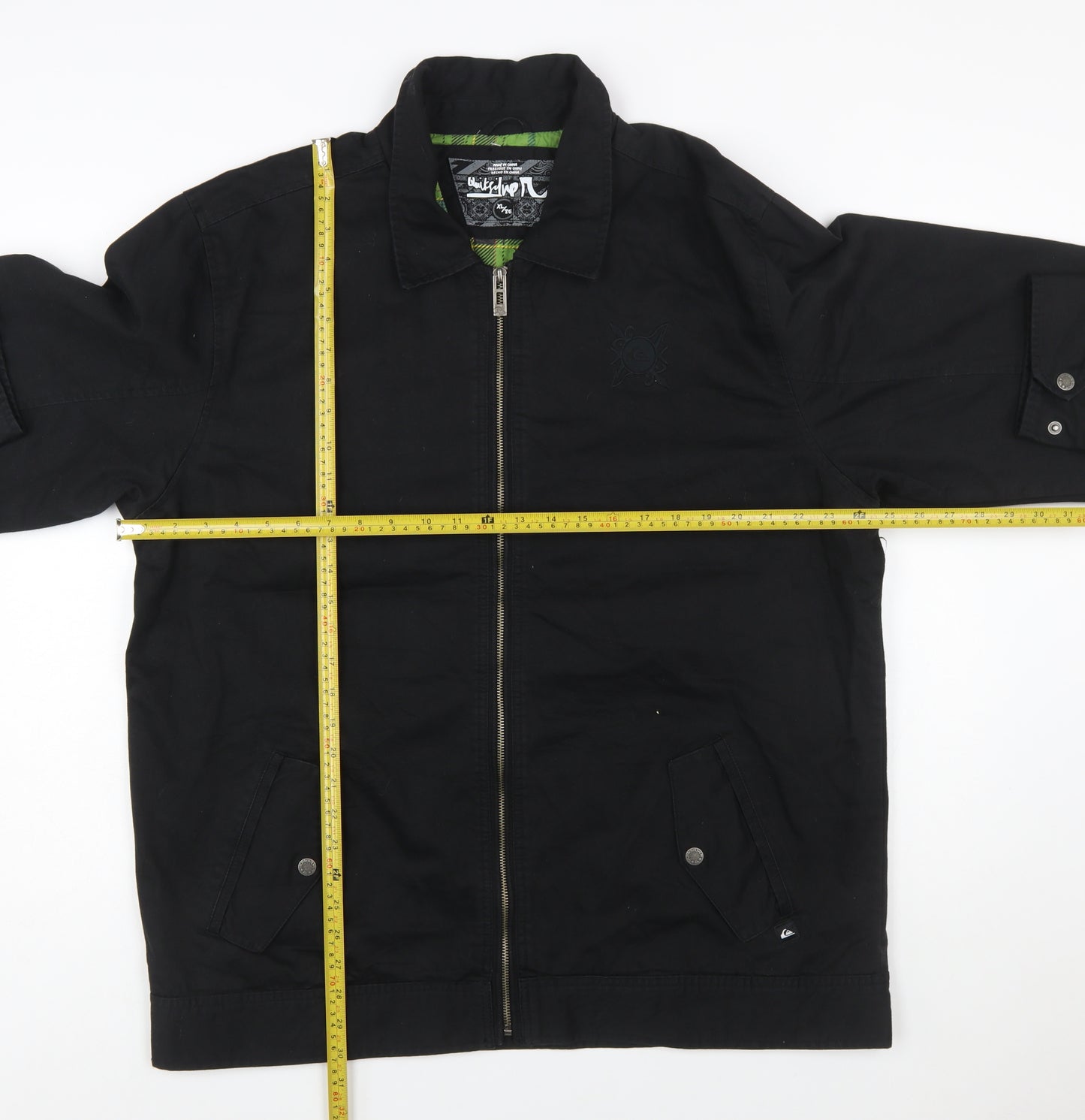 Quiksilver Men’s Black Cotton XL Full Zip Casual Jacket