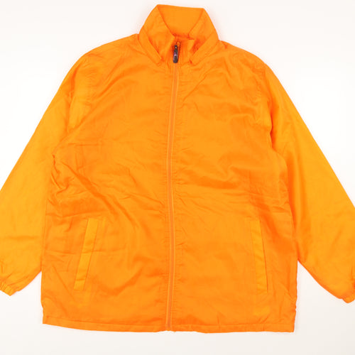 i5 Apparel Men's Orange Polyester Full Zip Lined Jacket Size L