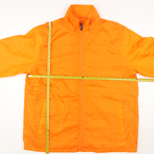 i5 Apparel Men's Orange Polyester Full Zip Lined Jacket Size L