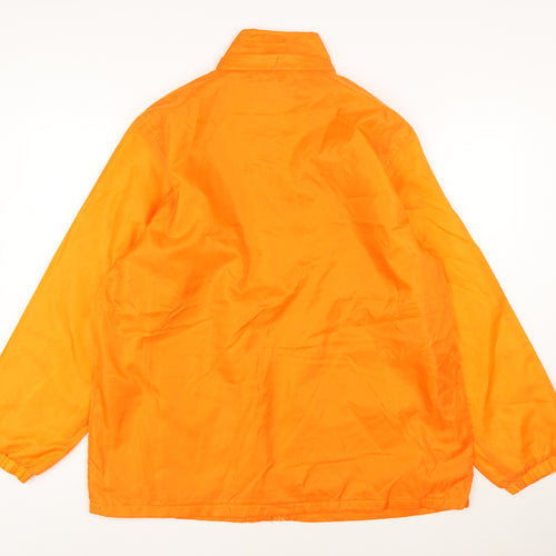i5 Apparel Men's Orange Polyester Full Zip Lined Jacket Size L