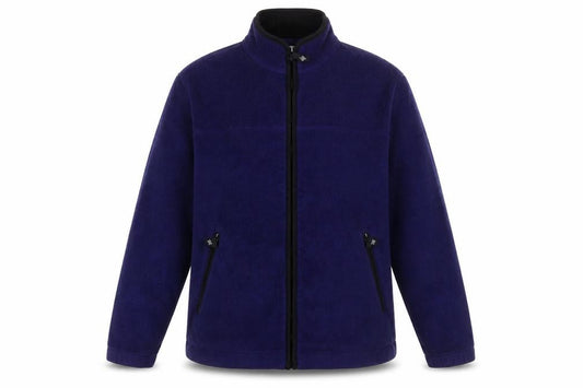 Front view of Alpine Tek Men's Blue Fleece Full Zip Outdoor Jacket, size L