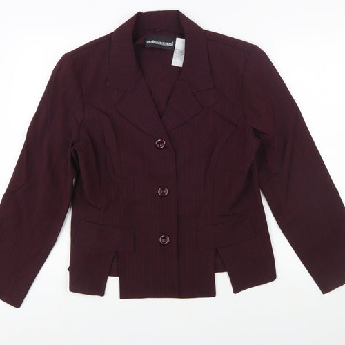 Sag Harbor Dress Women's Burgundy Pinstripe Suit Jacket Size 12