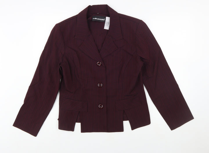 Sag Harbor Dress Women's Burgundy Pinstripe Suit Jacket Size 12