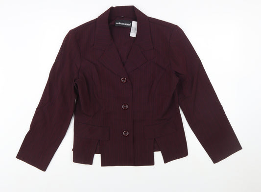 Sag Harbor Dress Women's Burgundy Pinstripe Suit Jacket Size 12