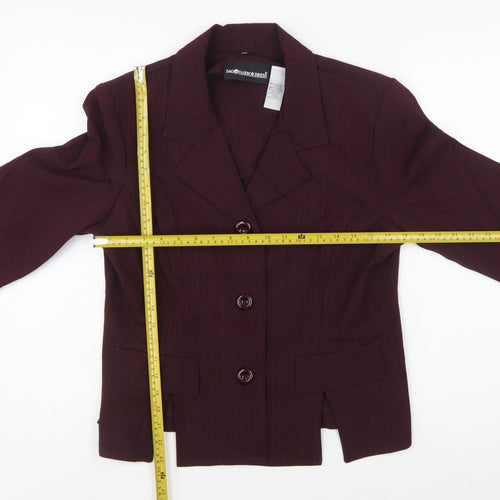 Sag Harbor Dress Women's Burgundy Pinstripe Suit Jacket Size 12