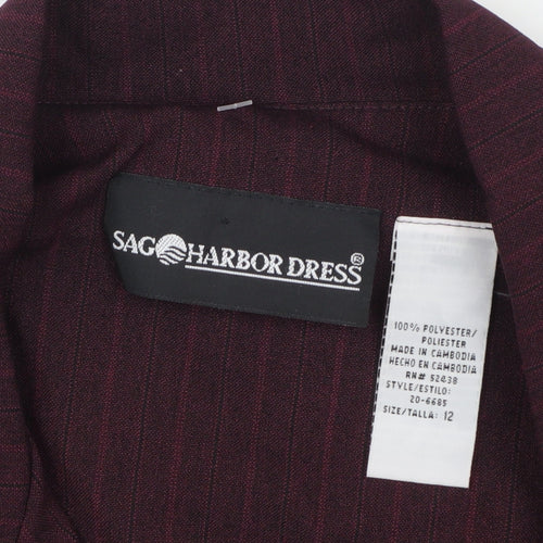 Sag Harbor Dress Women's Burgundy Pinstripe Suit Jacket Size 12