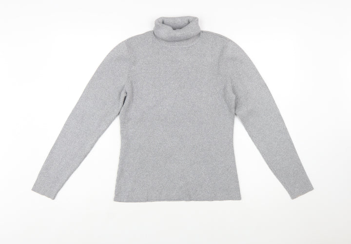 Liz Claiborne Women’s Grey Petite Roll Neck Knit Jumper L