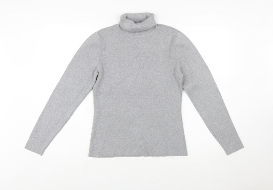 Liz Claiborne Women’s Grey Petite Roll Neck Knit Jumper L