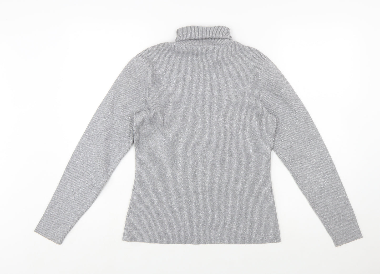 Liz Claiborne Women’s Grey Petite Roll Neck Knit Jumper L