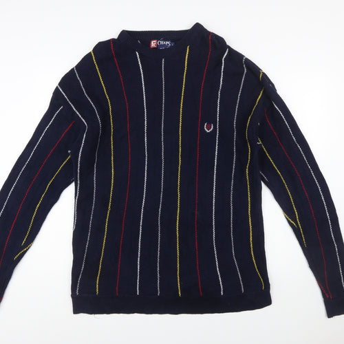 Chaps Ralph Lauren Men's Blue Striped Cotton Jumper L