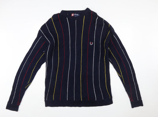 Chaps Ralph Lauren Men's Blue Striped Cotton Jumper L
