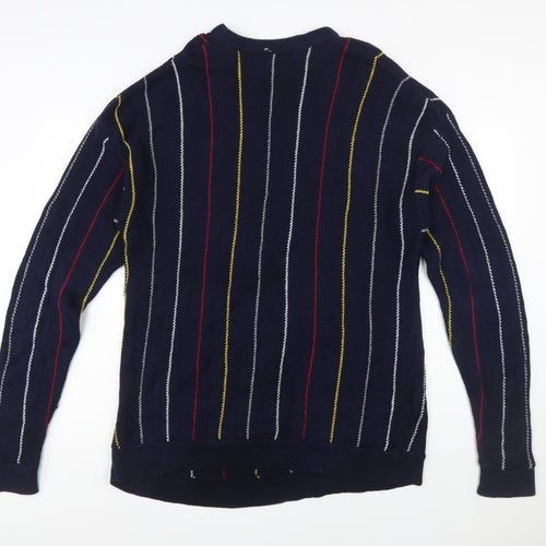Chaps Ralph Lauren Men's Blue Striped Cotton Jumper L