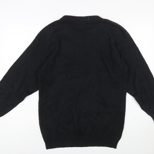 Trimmings Women’s Black Beaded Geometric Vintage Pullover Jumper M