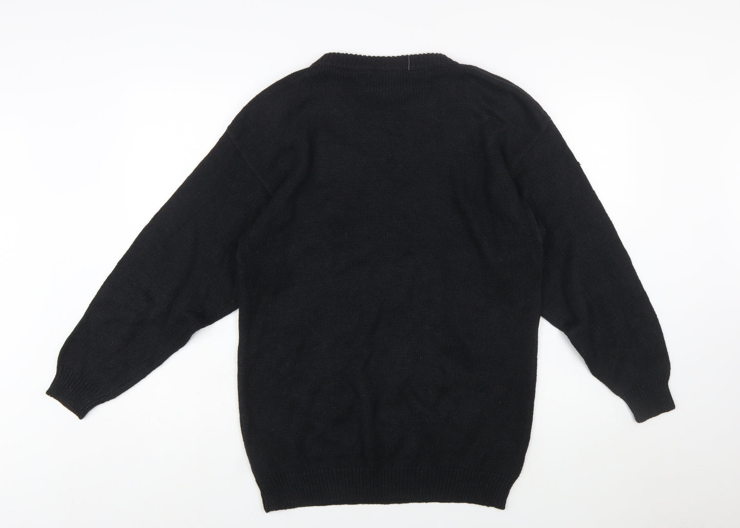 Trimmings Women’s Black Beaded Geometric Vintage Pullover Jumper M