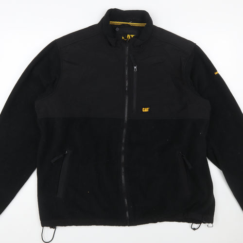 CAT Men's Black XL Fleece Workwear Jacket Full Zip Outdoor