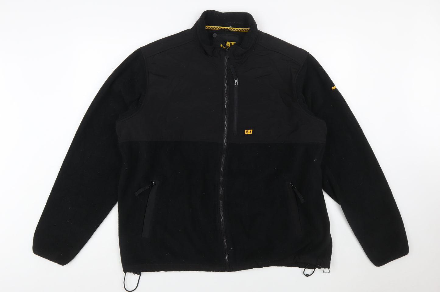 CAT Men's Black XL Fleece Workwear Jacket Full Zip Outdoor