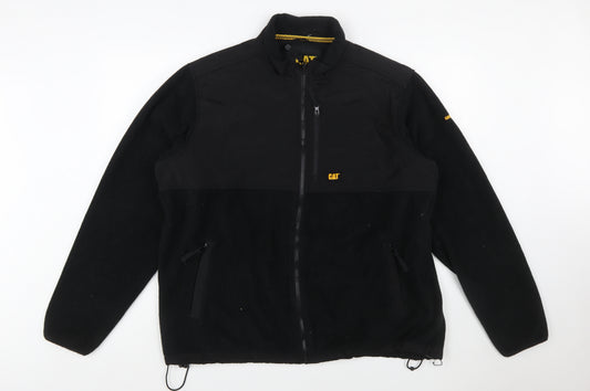 CAT Men's Black XL Fleece Workwear Jacket Full Zip Outdoor