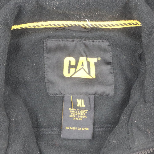 CAT Men's Black XL Fleece Workwear Jacket Full Zip Outdoor