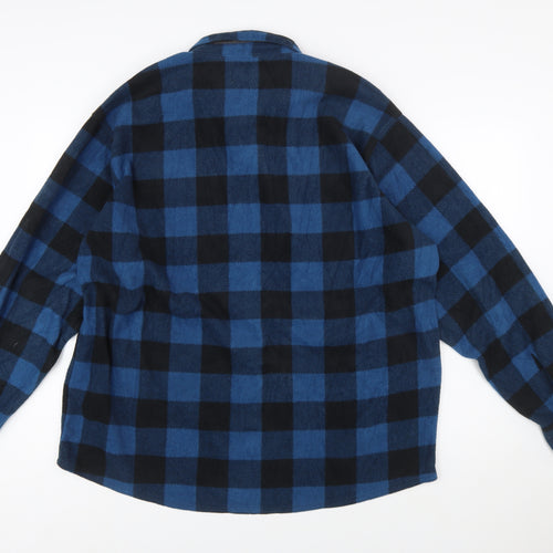 Wrangler Men's Blue Check Flannel Button-Up Shirt XL